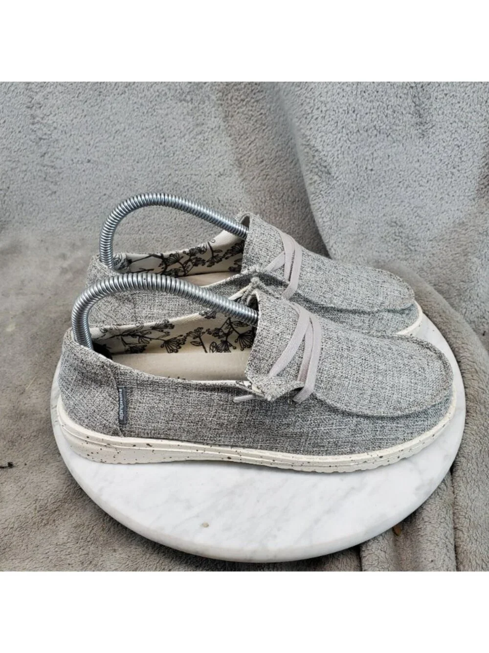 Hey Dude Shoes Womens Size 7 Wendy Linen Gray Slip On Casual